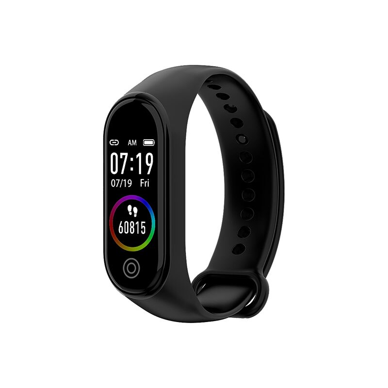 Smart fitness armband tracker klockor stegräknare pulsmätare blodtryck sportklocka klocka armband fitness tracker: Svart