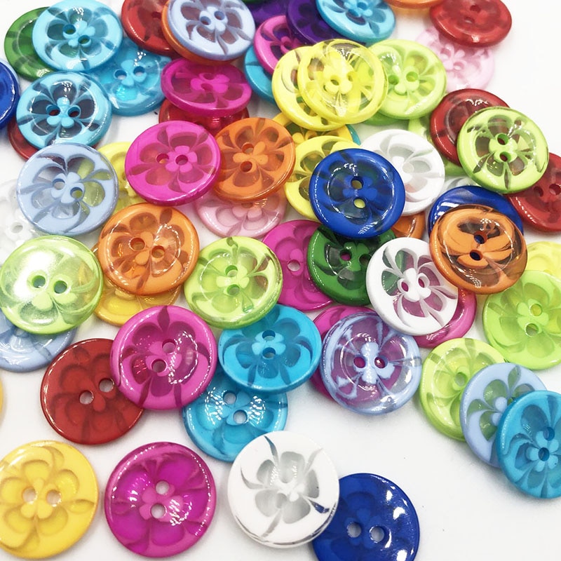 50 Stuks 18Mm Mix Kleur Plastic Knoppen Kinderen Apparel Supplies Naaien Accessoires Diy Scrapbooking PT344