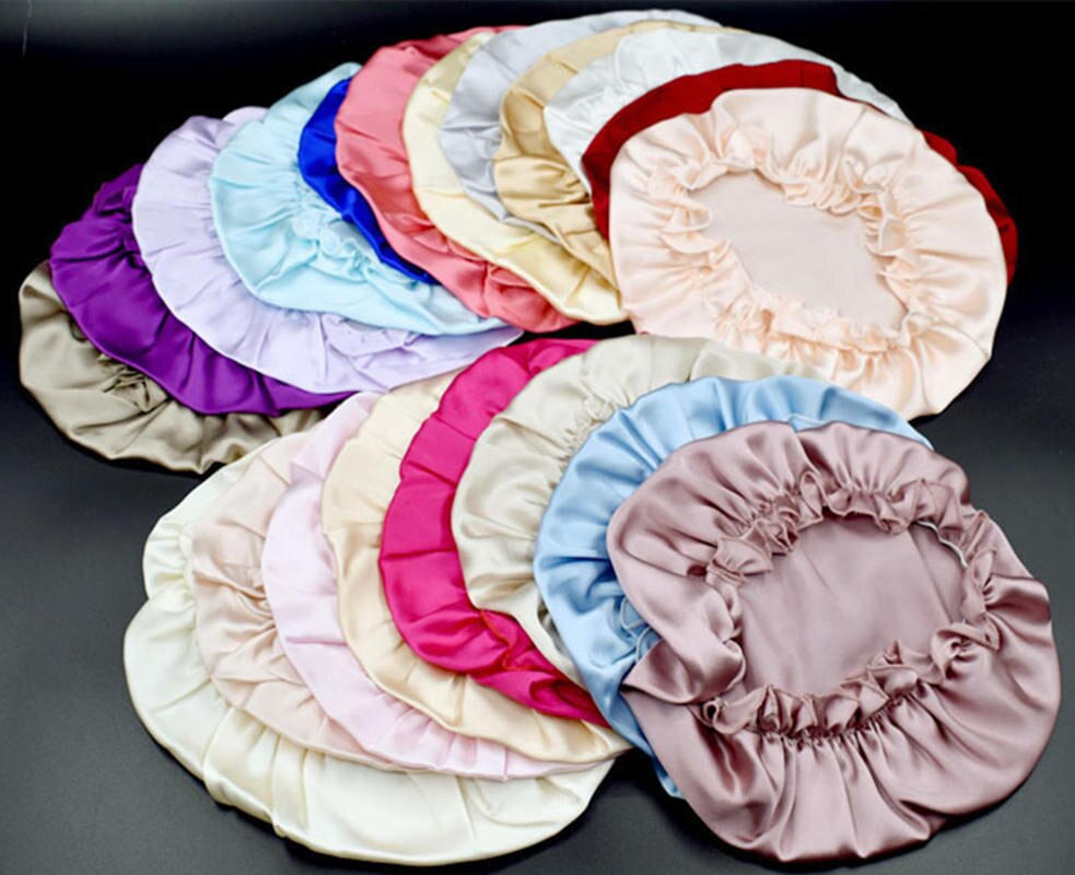 100% Mulberry Seide Kappen für Schlaf Komfortable Weiche Seide Nacht Kappe Hüte Bonnet Beanie Hut Solide Farbe Freies