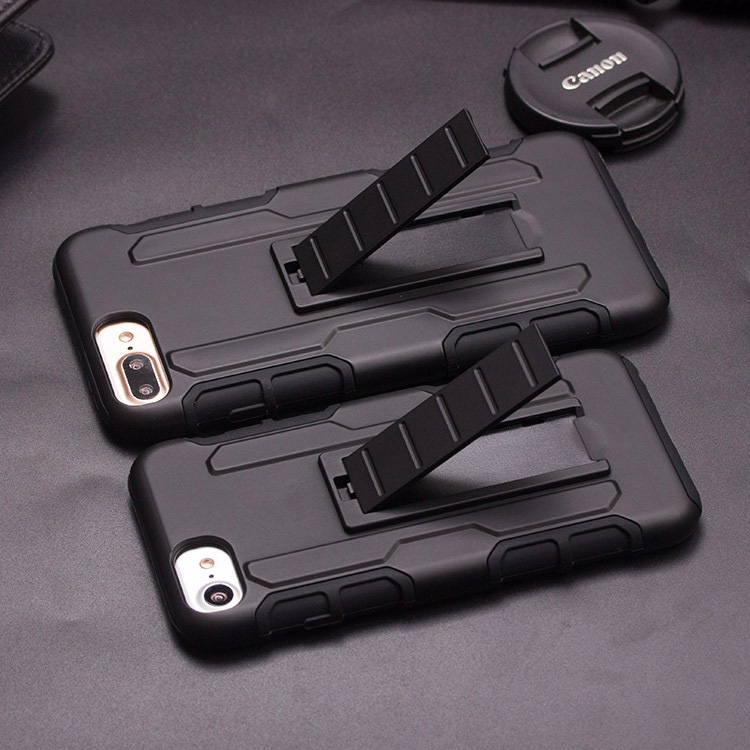 Voor iPhone 6 6 s plus 7 7 Plus Coque Armor Cases Shockproof PC Rubber Hybrid Covers Riemclip Holster Stand Robuuste Case Cover
