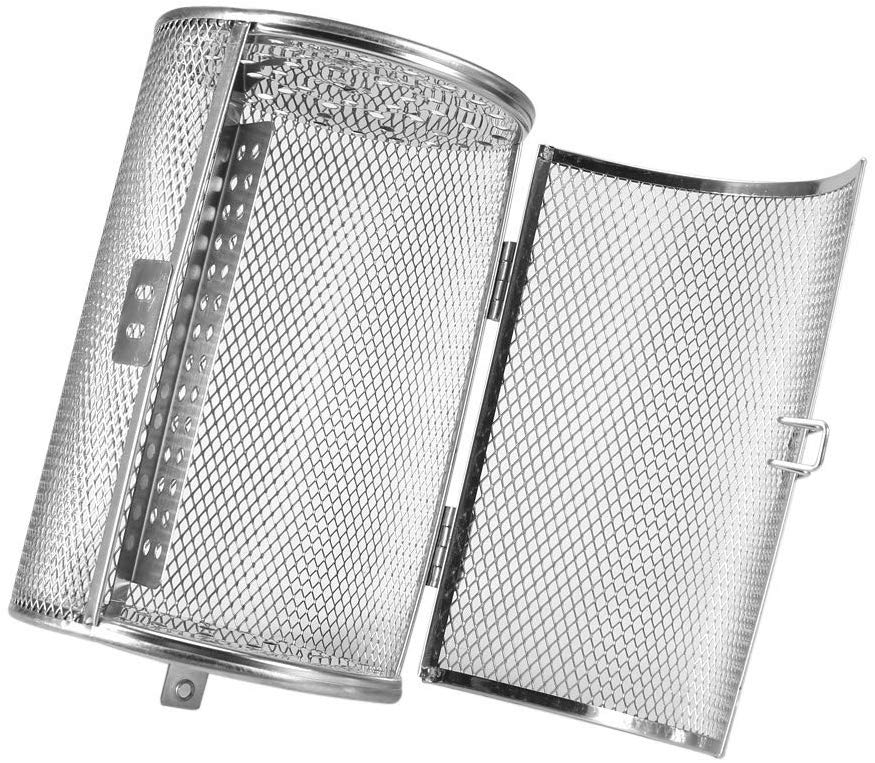 Grillad bur bbq rostfritt stål 22*11.7cm spett ugnskorg för rostning av baknötter kaffebönor jordnötter bbq grillrostare: Korg