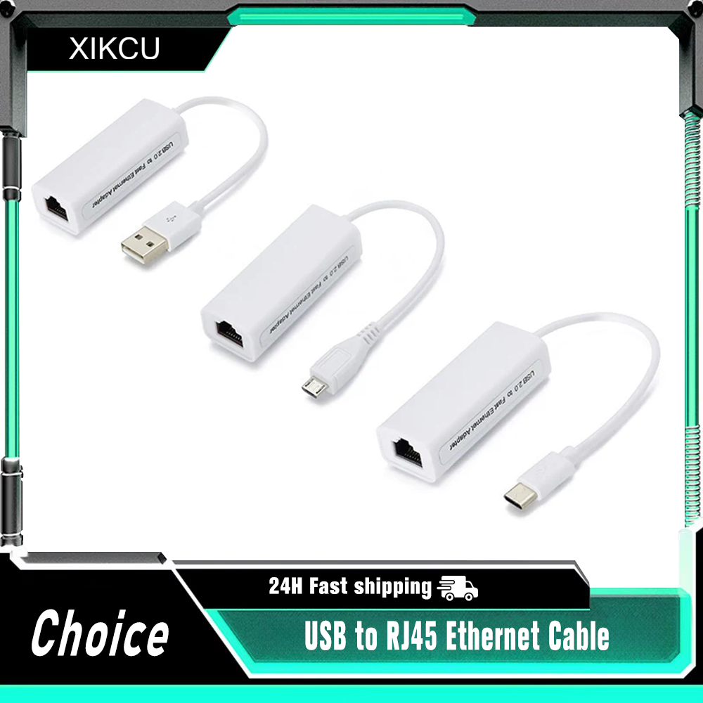 USB naar RJ45 Ethernet Kabel Splitter Verlengen Adapter Micro USB2.0 100Mbps Netwerkkaart voor Tablet Laptop PC Computer Android