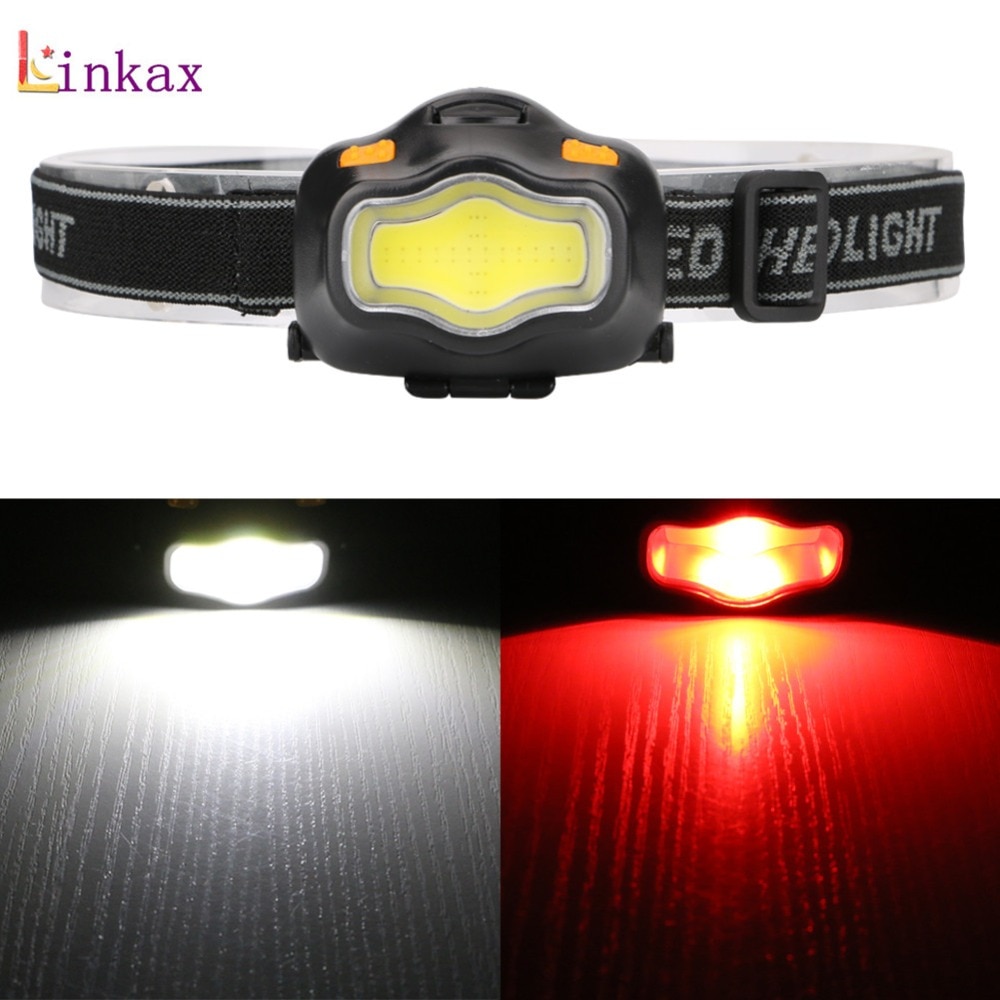 3 Modes LED Koplamp Met Verstelbare Hoofd Bandjes Power Door 3 * AAA Batterij Wit/Rood Licht Hoofd fakkel Lamp