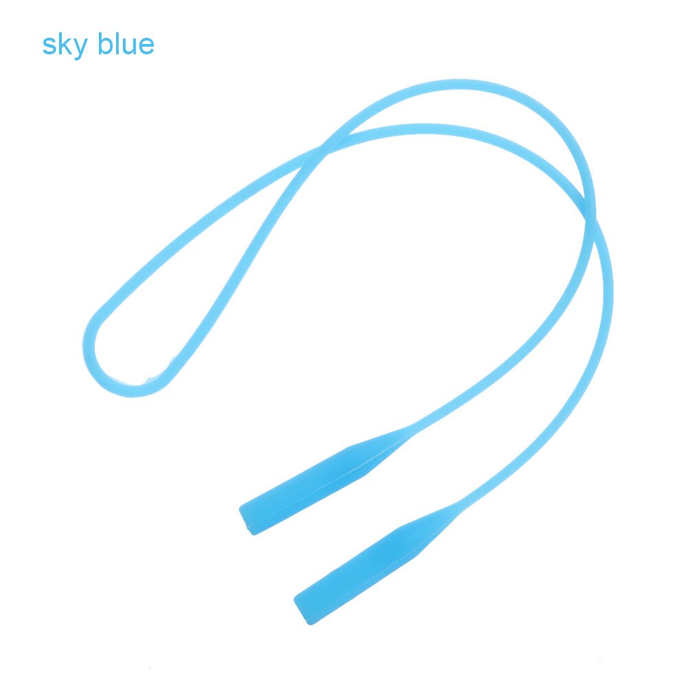 2Pcs Silicone Eyeglasses Straps Chain Sports Band Cord Holder Elastic Anti Slip String Ropes: sky blue