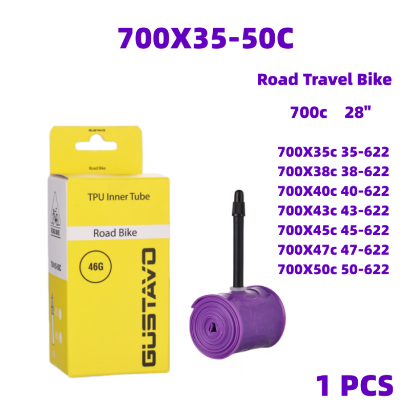 GUSTAVO Gravel Road Bike Inner Tube 700c X 23-32 / 35-50c TPU Material Tire MTB 29x1.5-1.95C 45mm 65mm Length French Valve