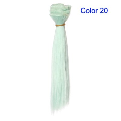 Bjd haar 15 cm * 100 CM blauw groen paars kleur korte rechte haar voor 1/3 1/4 BJD diy pop rechte pruiken: Color 20