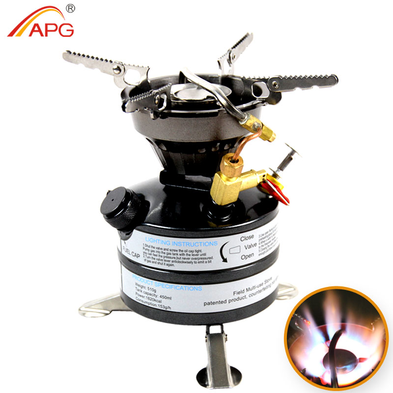 APG newest mini outdoor multi fuel stove and portable outdoor gasoline stoves