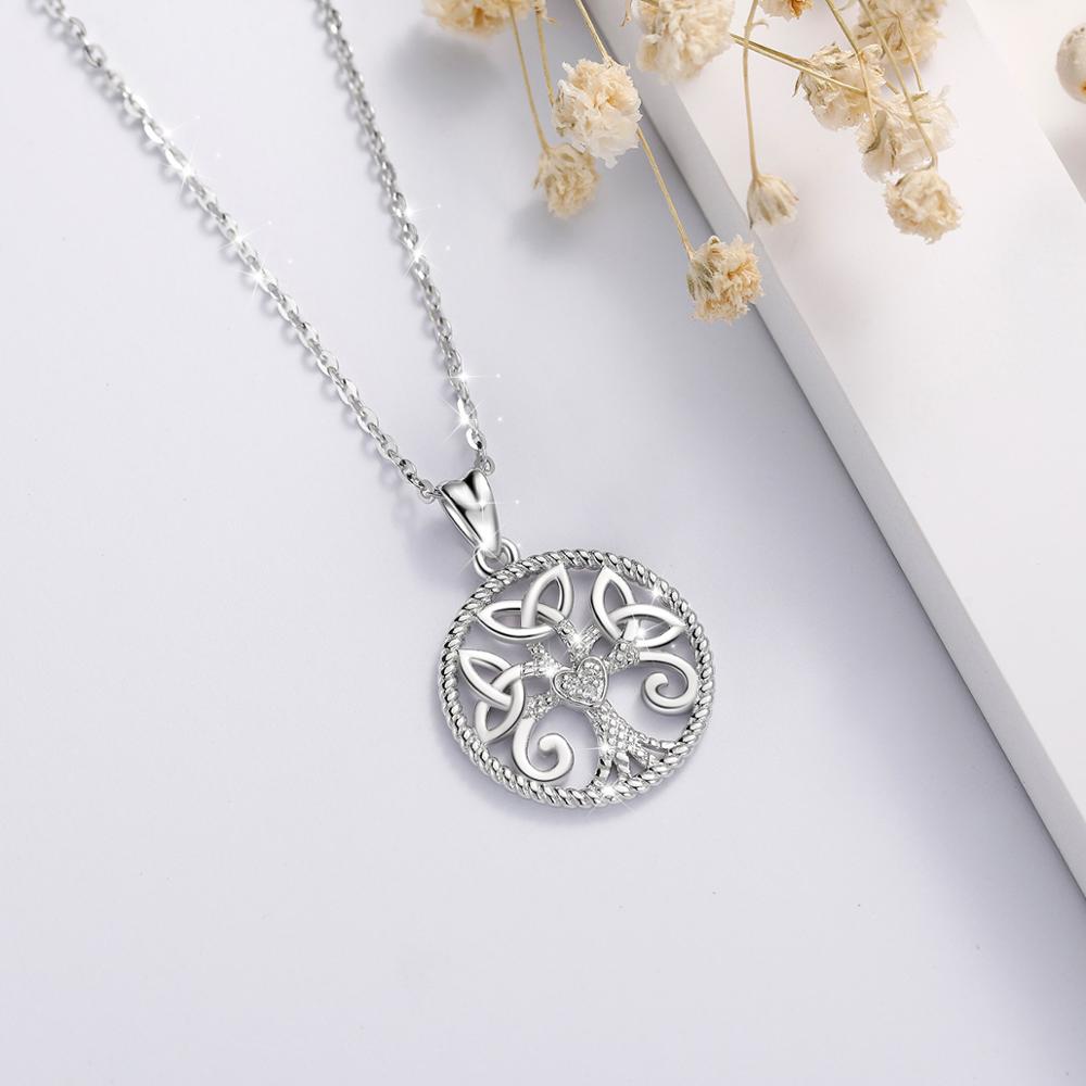 EUDORA collana con ciondolo albero della vita in argento Sterling 925 nodo celtico irlandese mirtillo gioielli in argento per donne ragazze CYD113