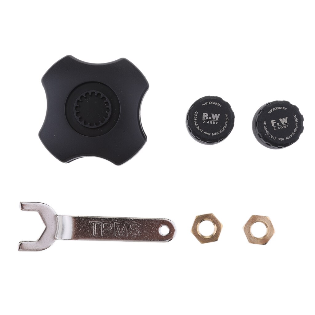 Tyre Pressure Monitor System TPMS Bluetooth Car Motorcycle 2 Cap Sensors