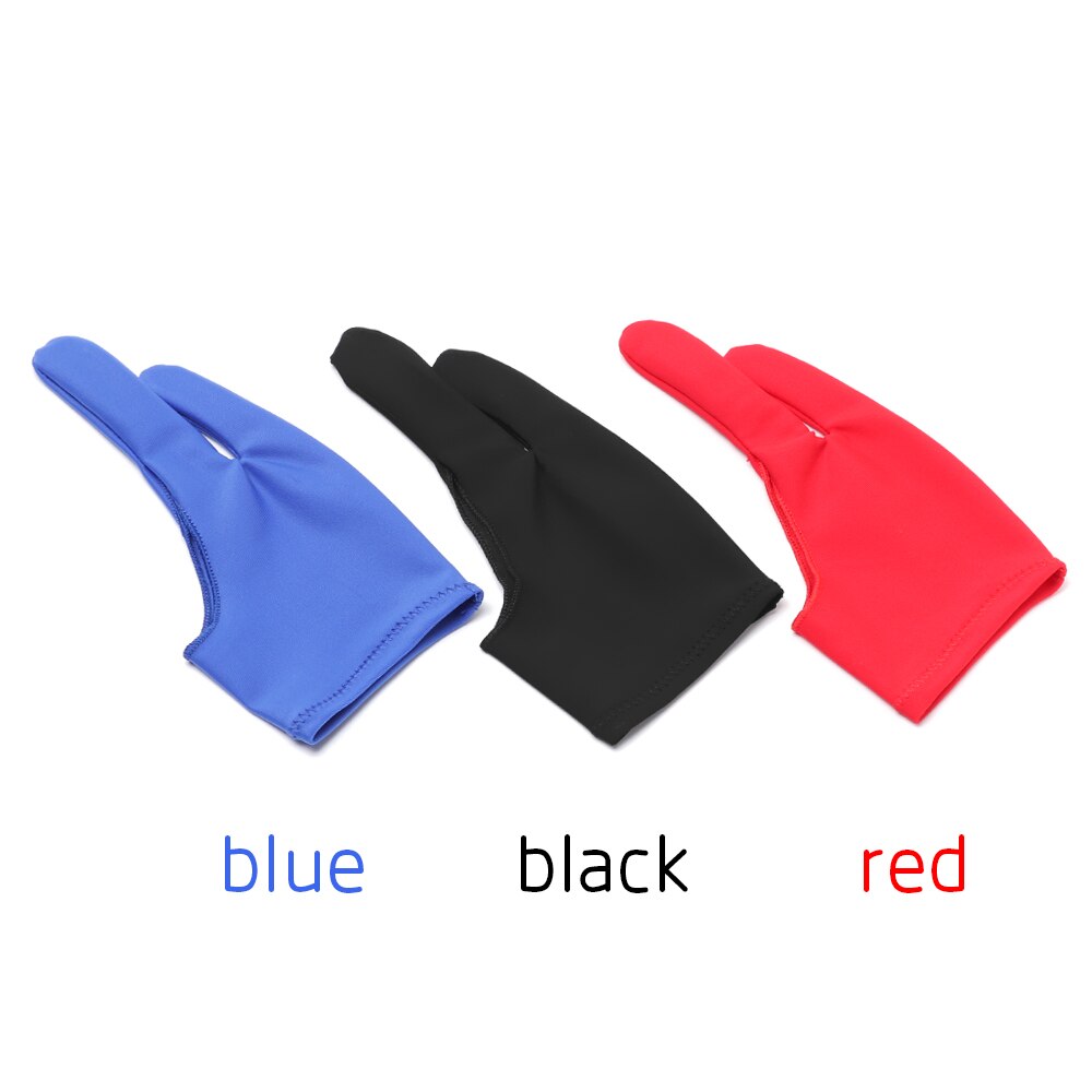 Guante suave de 2 dedos antisuciedad para mano derecha e izquierda, resistente al sudor, para dibujo artístico, para cualquier tableta de dibujo gráfico
