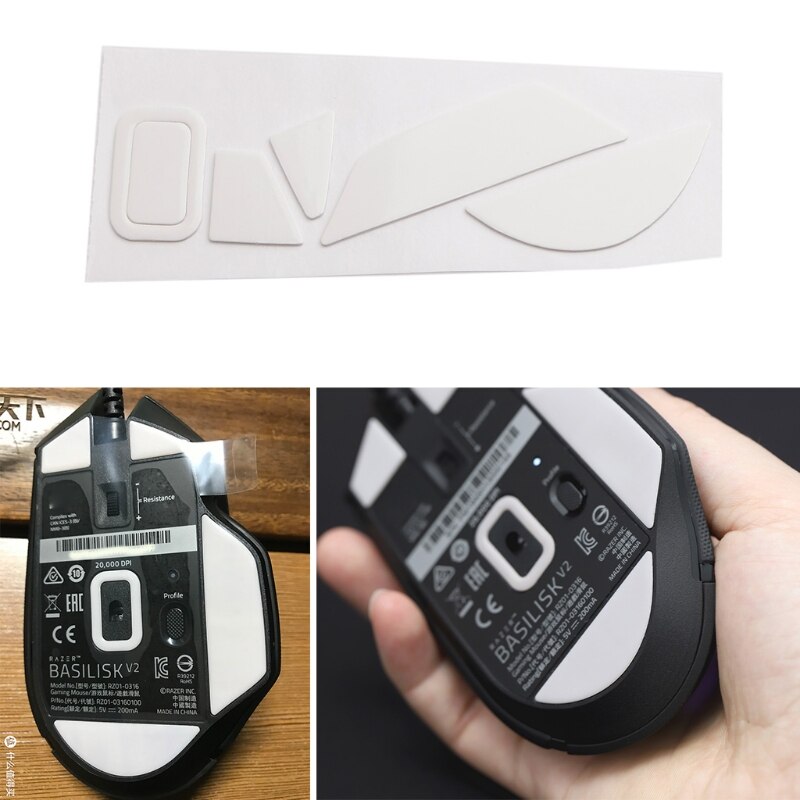 1 Set Replacements Feet for Basilisk V2 Slightly Smoother Glide with Alcohol Pad Mouse Skatez Reduce Friction White