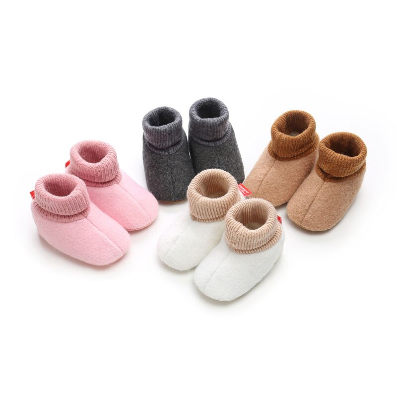 Winter baby jongens meisjes plus fluwelen warme laarzen baby jongen meisje antislip peuter instappers baby peuter eerste loopschoenen