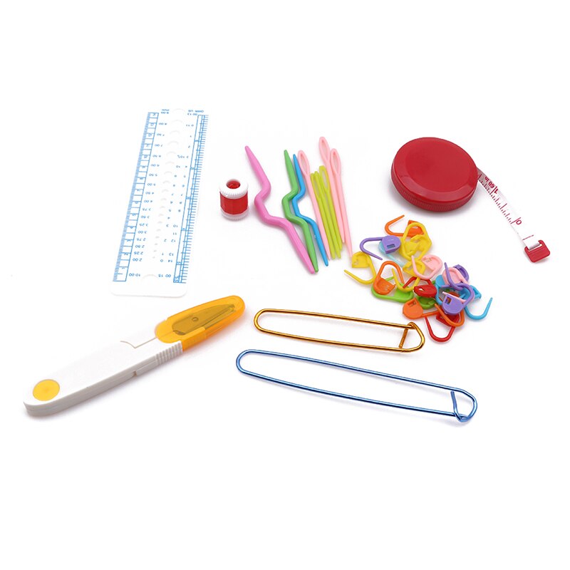 45 PCS/Lot DIY Yarn Knitting Crocheting Mix Sizes Crochet Hook Needles Stitch Markers Gauge Crochet Needles Knitting Tools