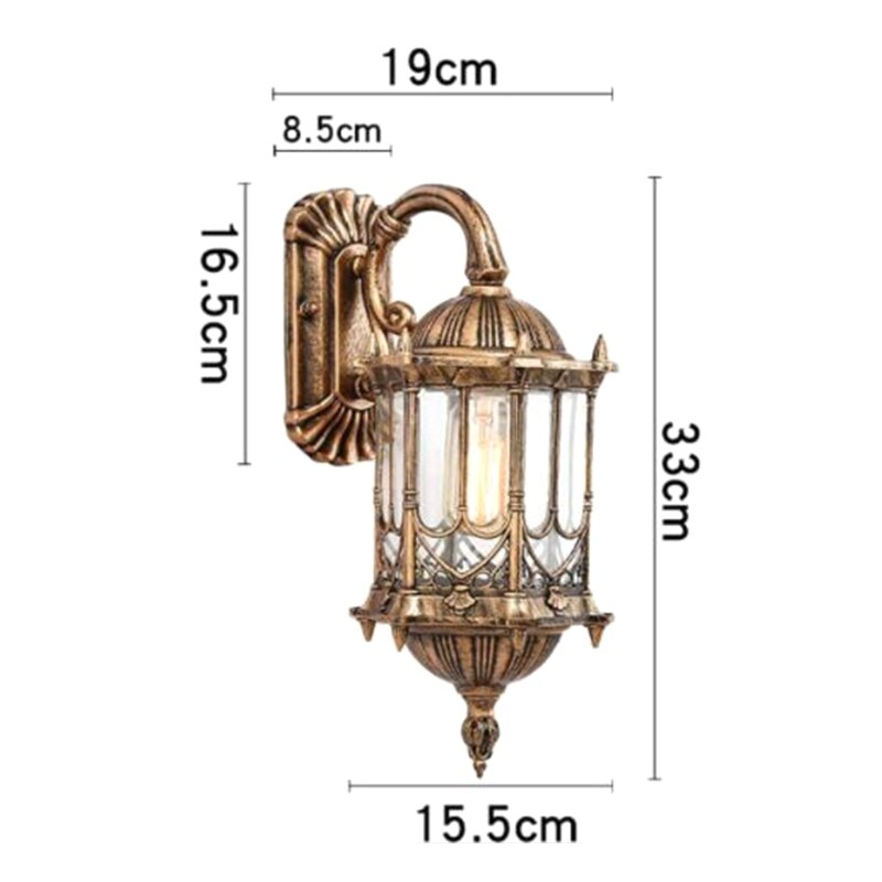 Traditional Classical Upside Down Light European Outdoor Waterproof Wall Lamp Balcony Aisle Patio Lantern