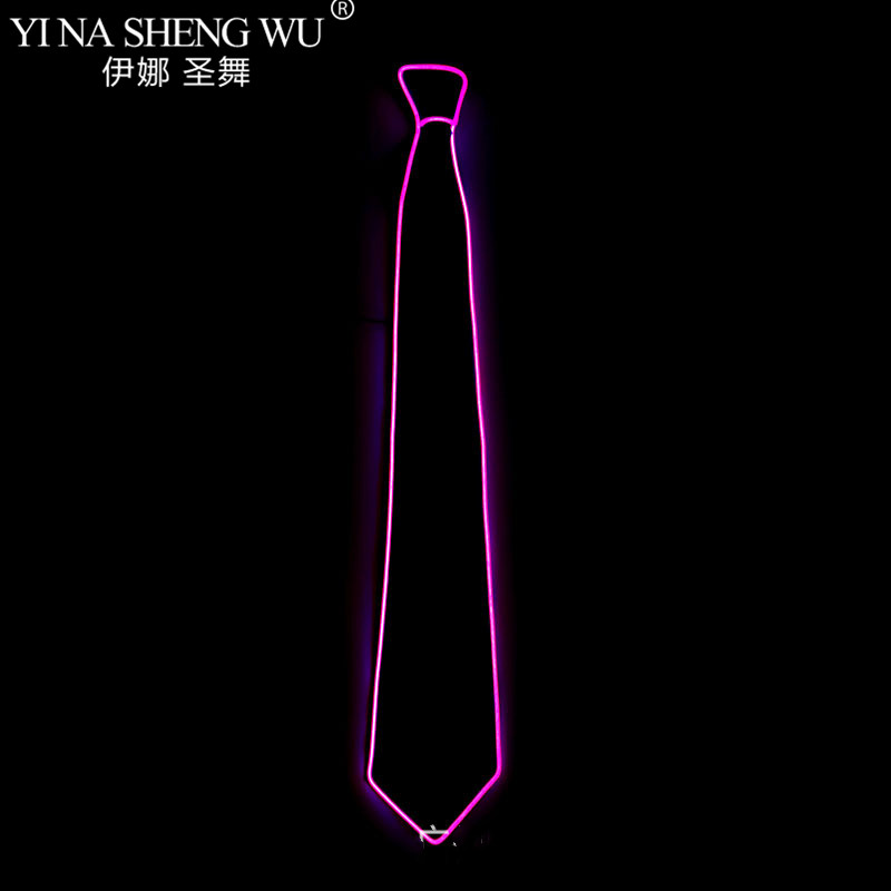 Men Glowing Tie EL Wire Neon LED Luminous Tie Glasses Cosplay Party Haloween Christmas Luminous Light Up DJ Bar Club Stage Prop: Orange
