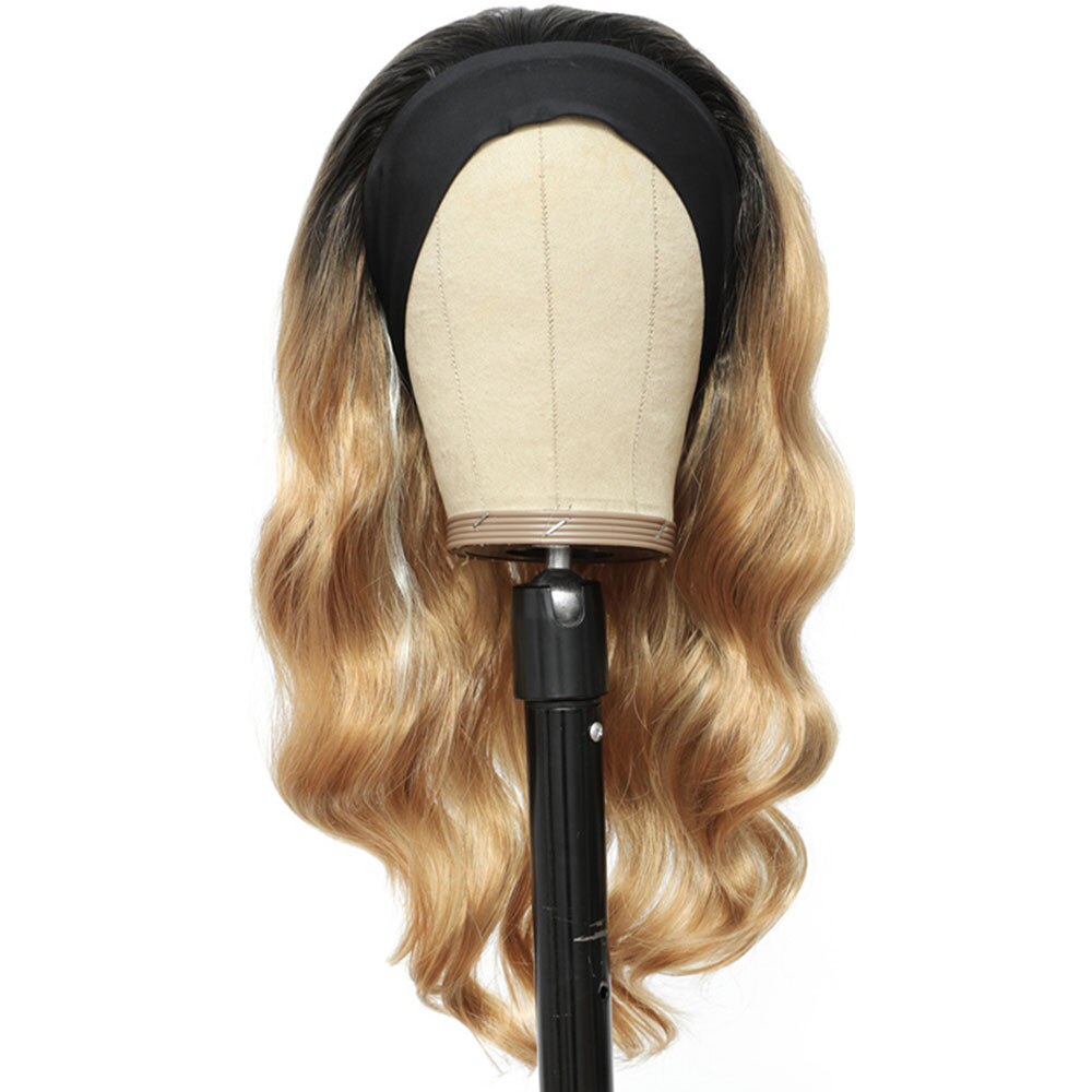 Ombre Headband Synthetic Hair Wigs Body Wave Glueless None Lace Front Wig Easy to Wear Wig for Black Women