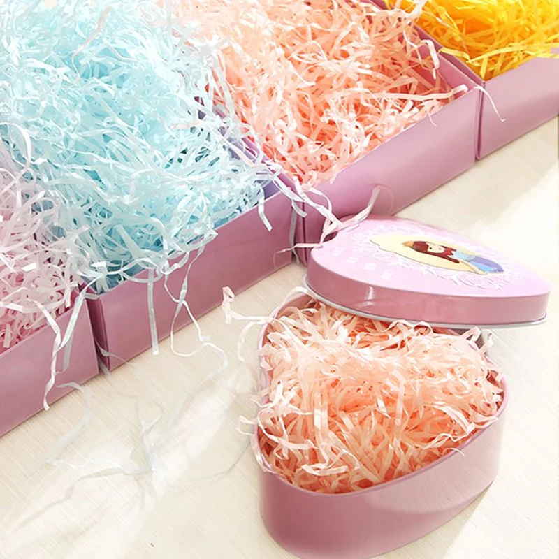 Brins de papier froissé déchiqueté, confettis froissés, bricolage, remplissage de boîte, décor de fête de mariage et de Noël, proximité, 100g