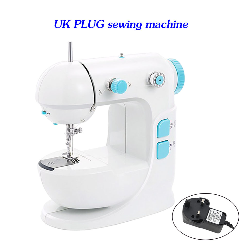 Mini Portable Handheld Sewing Machine Stitch Sew Needlework Cordless Clothes Fabrics Electrec DIY Manual Pedal: UK PLUG