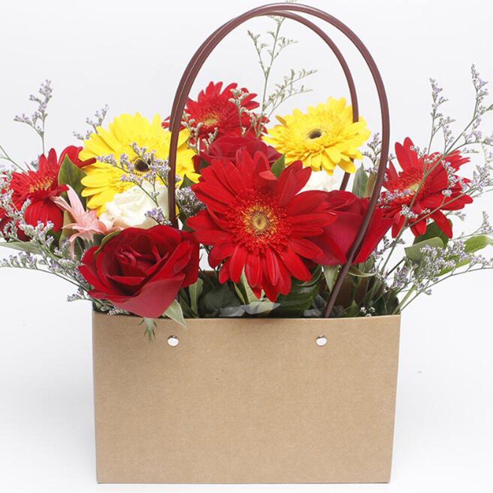 Portable Flower Basket Useful Round Florist Box Convenient Plant Boxes Multifunction Fleur Bouquet Baskets Durability Flower Box