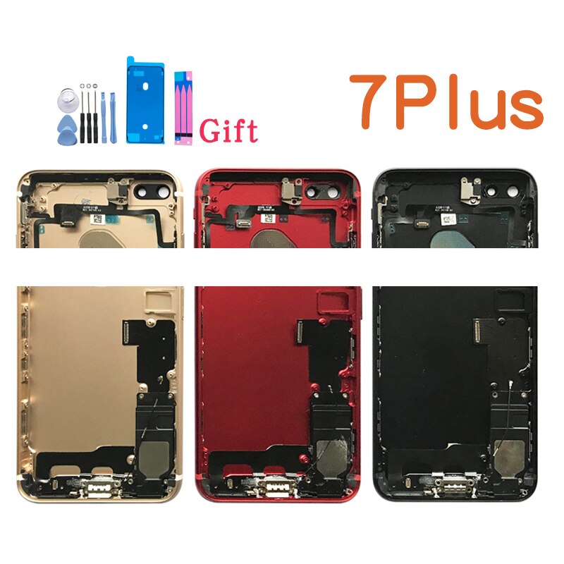 Full Housing for iphone 7 Plus 7Plus Back Battery Door Cover Middle Chassis Frame with Flex Cable Replacement Parts Assembly