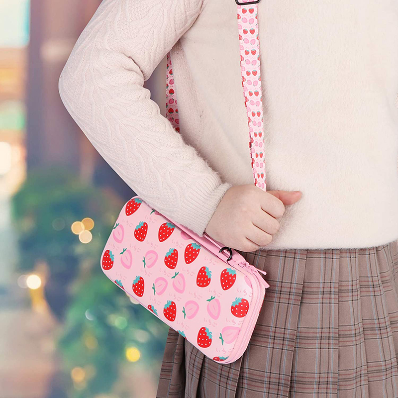 Voor Nintendoswitch Tas Aardbei Draagbare Reizen Carrying Soft Case Cover Voor Nintendo Switch Console Accessoires