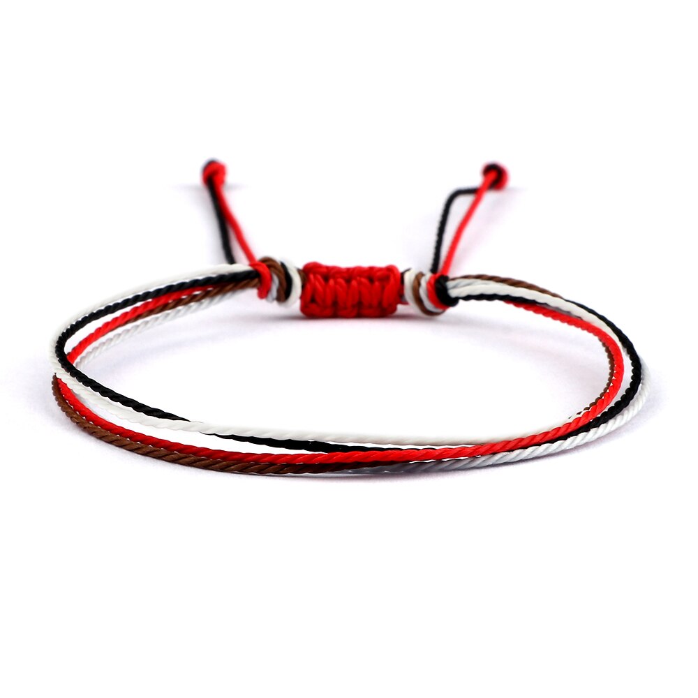 Pulsera trenzada con línea de cera de colores para hombre y mujer, brazalete ajustable, de joyería para amigos, Pulsera de pareja, 13 estilos: style 3
