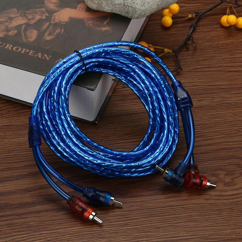 1/2/5m 2 rca  to 2 rca liitin kupari audiokaapeli rca liitin äänijohto linjavahvistin punottu kaapeli auton äänentoistojärjestelmään elokuvateatteri stereo