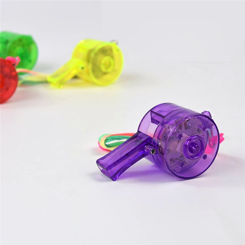 1pc Flashing Whistle Colorful Lanyard LED Light Up Fun In the Dark Party Rave For Kids Toys Novelty Funny Toy 10