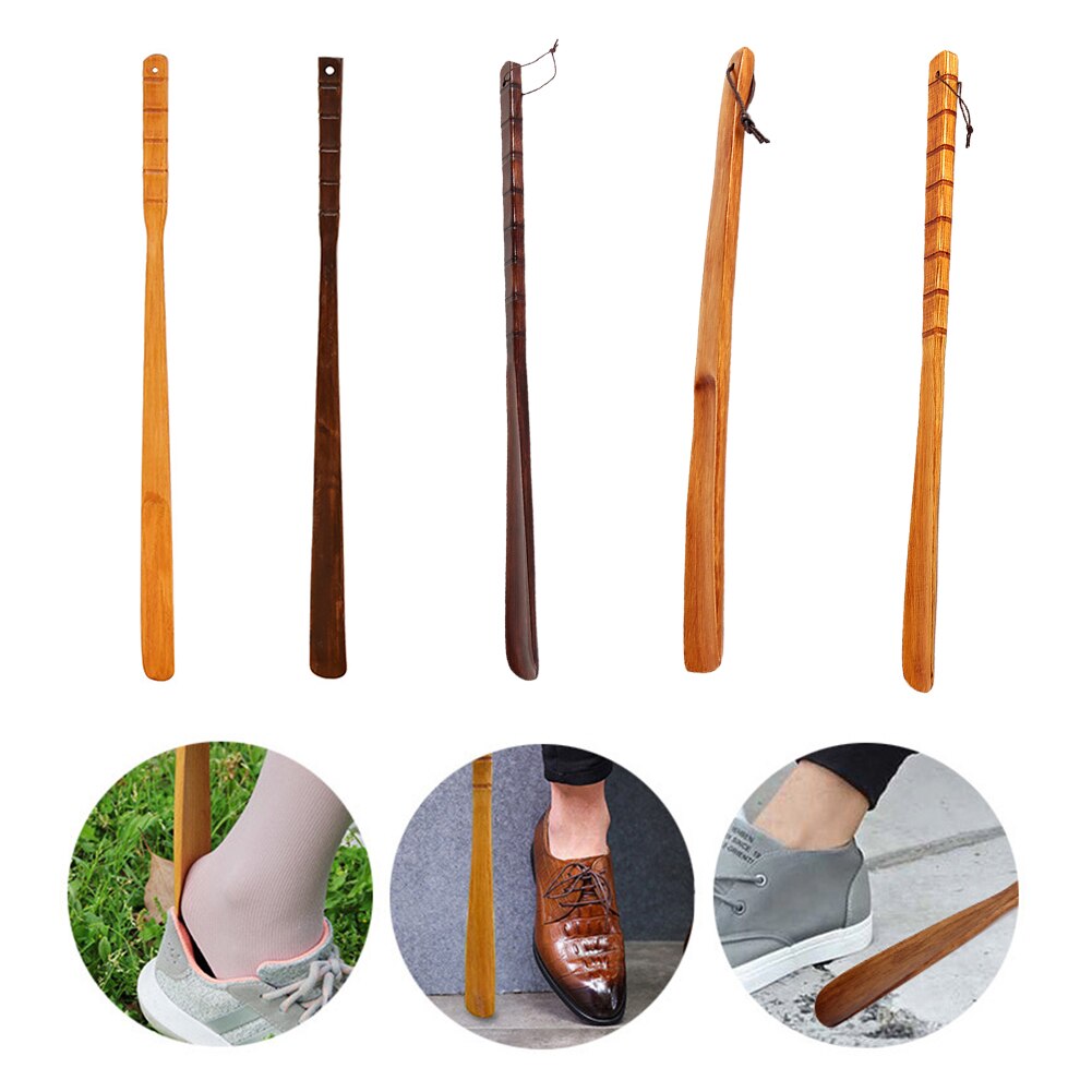 Practical Hanging Loop Easy On Off Long Handle For Seniors Portable Lifter Tools Home Stick Wooden Shoe Horn Ergonomic
