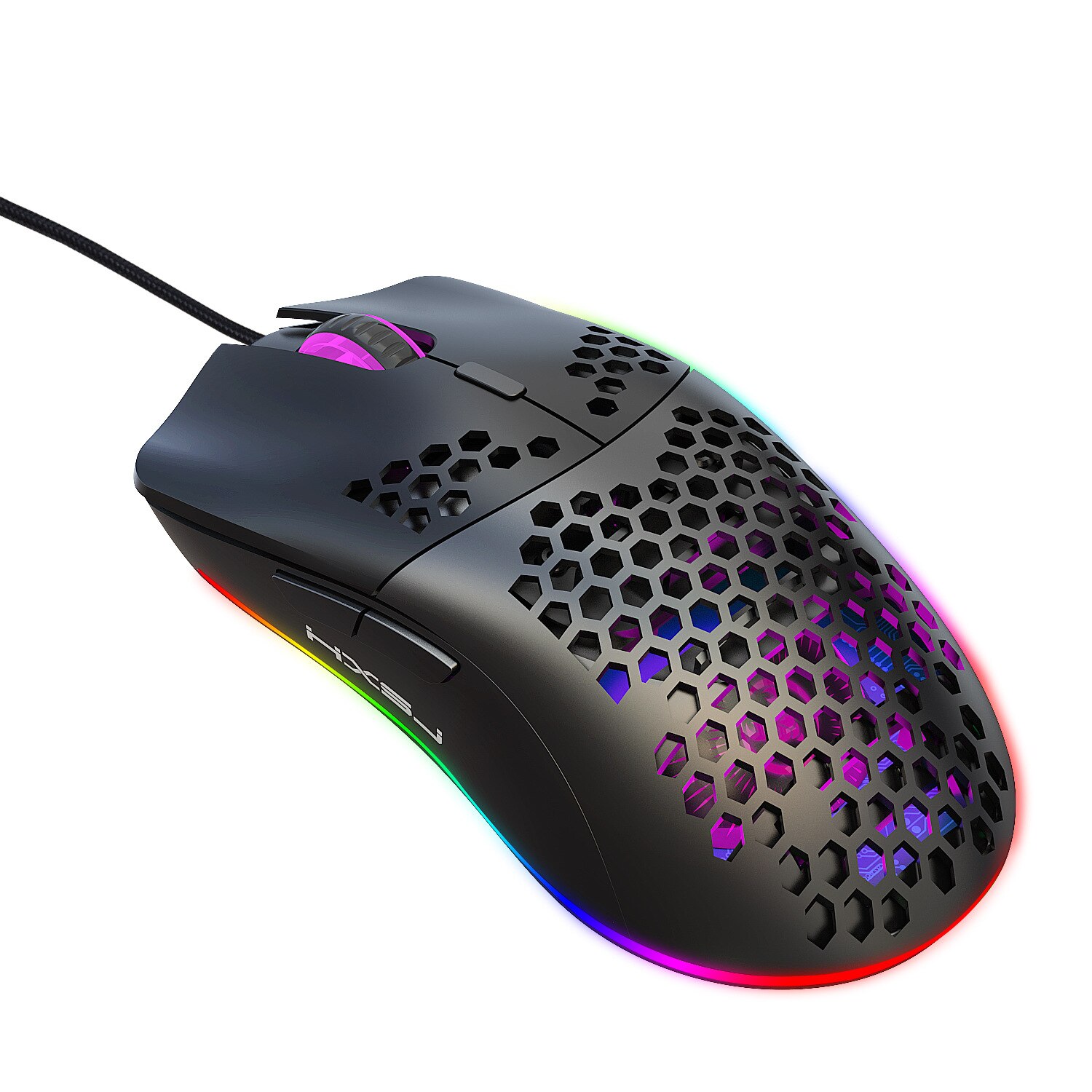 Souris de jeu sans fil modèle O, souris légère, couleur noir/blanc mat,