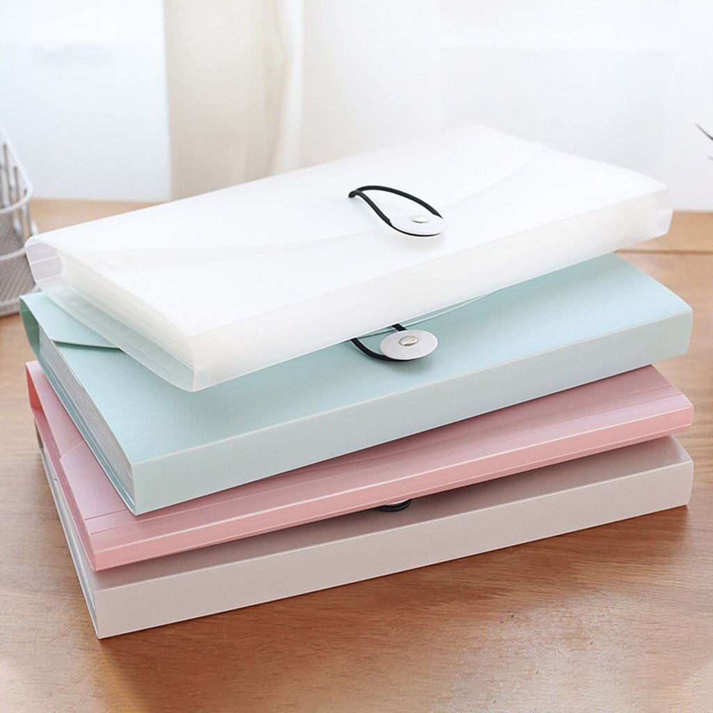B6 Expanding Document Folders with Tabs Spring Button Closure Portable B6 Document Holder 13 Pockets for Office Home