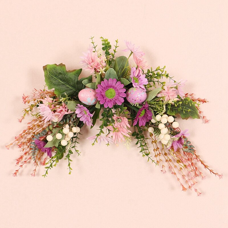Easter Day Egg Flower Wreath Artificial Garden Easter Decoration Children Easter Home Garden Decoration
