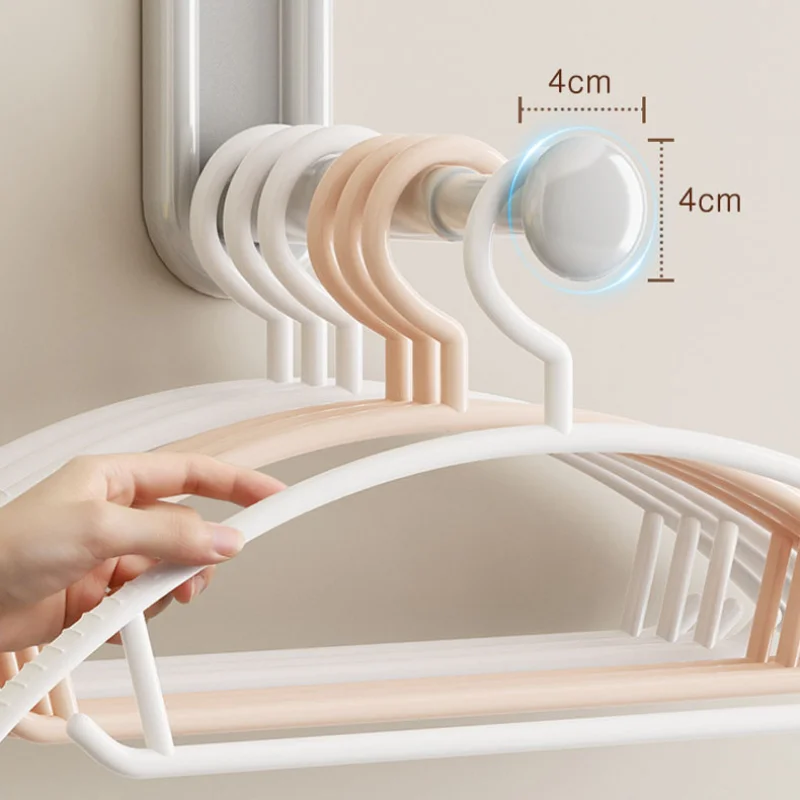 Estante de almacenamiento para colgar ropa escalable sin perforar agujeros | Colgador de ropa montado en la pared que ahorra espacio, almacenamiento autoadhesivo