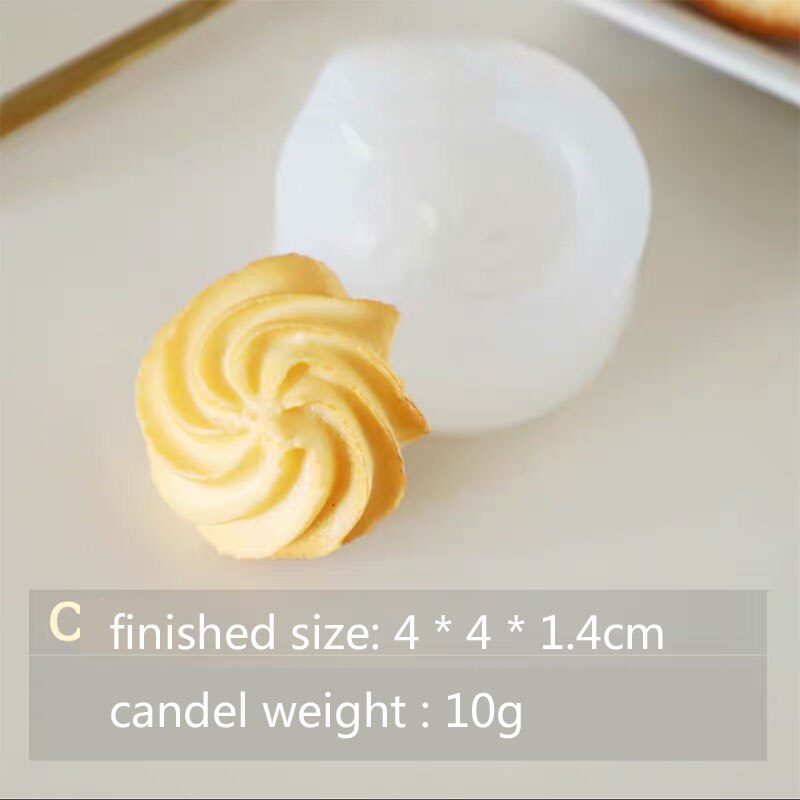 Simulation Cookie bougie moule Dessert Biscuit forme à la main bougie faisant bougie décorative Silicone moule: C-mold