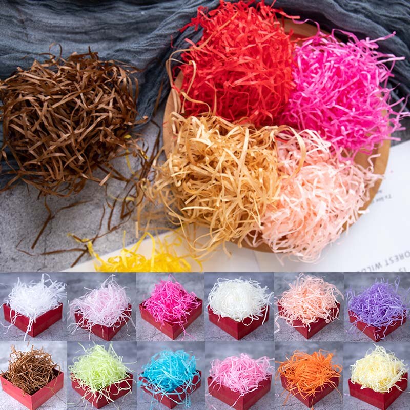 1 Bag Packaging Crinkle Cut Paper Shred 20g Colorful Shredded Paper Wedding Party Accessories Raffia Box Filler