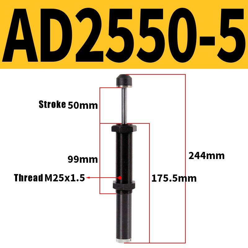 Hydraulischen Einstellbaren Stoßdämpfer AD Serie AD1425 AD2050 Öl Hydraulische Puffer für AD1410 AD1412 AD1612 AD2020 AD2525 Absorber: AD2550-5