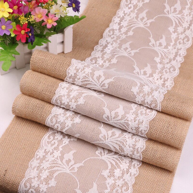 Classical White Lace Linen Table Runner Christmas Wedding Party Banquet Decoration Table Runner Home Hotel Restaurant Tablecloth