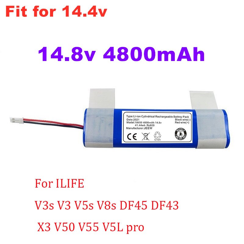 Original Akku Für ILIFE V3s V5s V8s DF45 DF43 V3 X3 XL50 V50 V55 V5S V5L Profi 14,8 V 6800mAh Roboter Reiniger Teile: 4800mAh