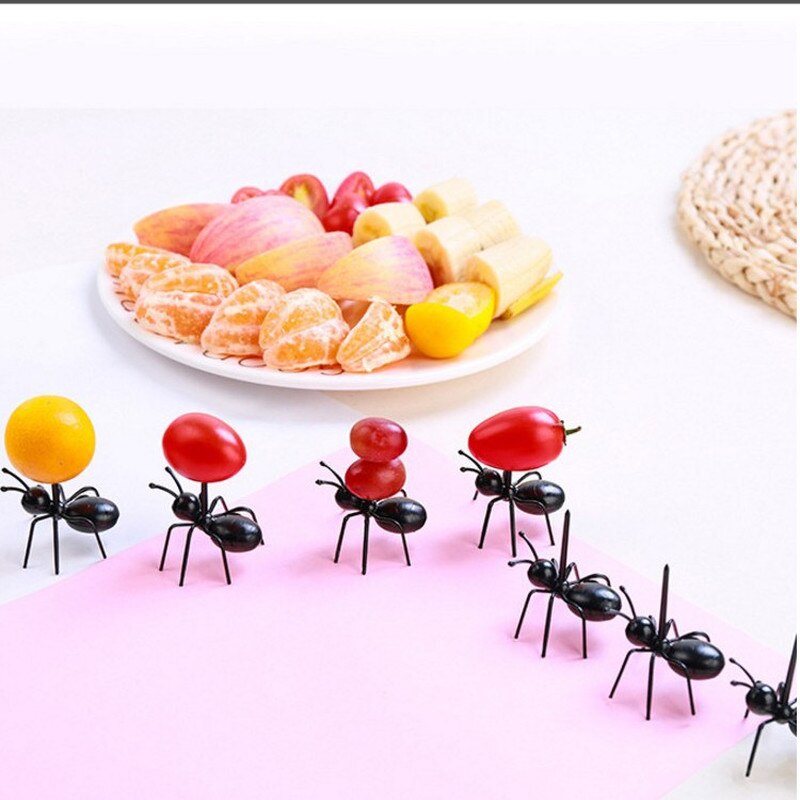 Juego de 12 unids/set de tenedor de fruta para hormigas, palillos de dientes decorativos para cocina, Bar, restaurante, comida, pastel, postre, vajilla, en casa