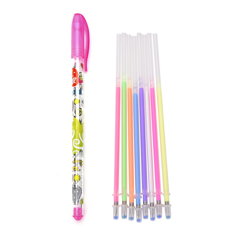 8 Stks/set Candy Kleur Markeerstift Pen Zwart Papier Fluorescerende Markeerstift Marker Pen Kantoor Schoolbenodigdheden