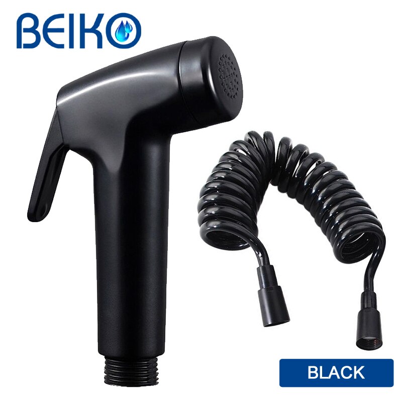 Handheld Bidet Sproeier Set Kit Pcv Hand Bidet Kraan Voor Badkamer Handspuit Douchekop Zelfreinigende: A SET BLACK