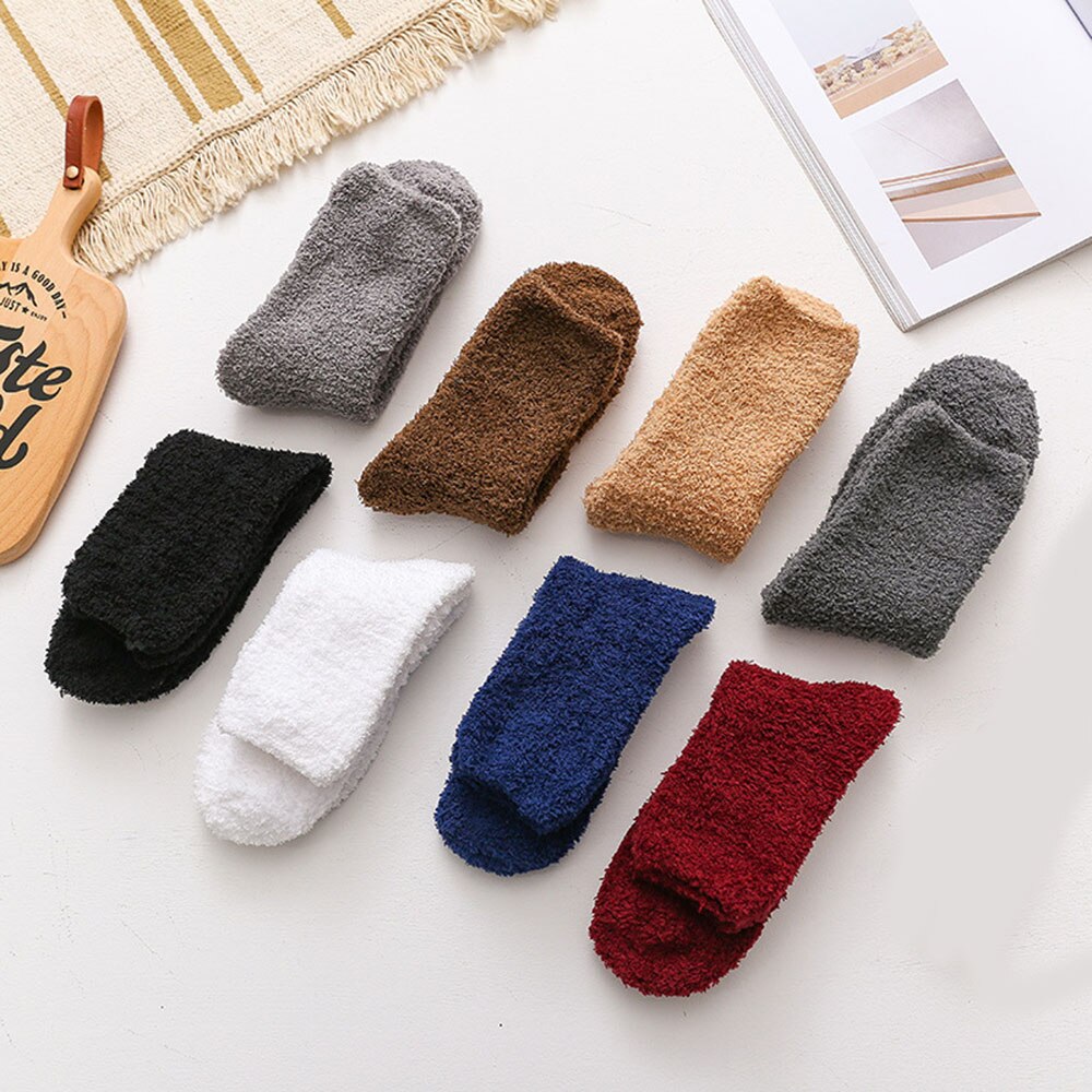 Calcetines gruesos para mantener el calor para hombre y mujer, medias de lana térmica para dormir, botas de suelo, calentador de piernas, accesorios Unisex