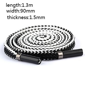 5pcs Sports Pants Drawstring Strap 1.3m Metal Head Trench Coat Black and White Rope Belt Waist Rope Sweater Personality Dec: 28