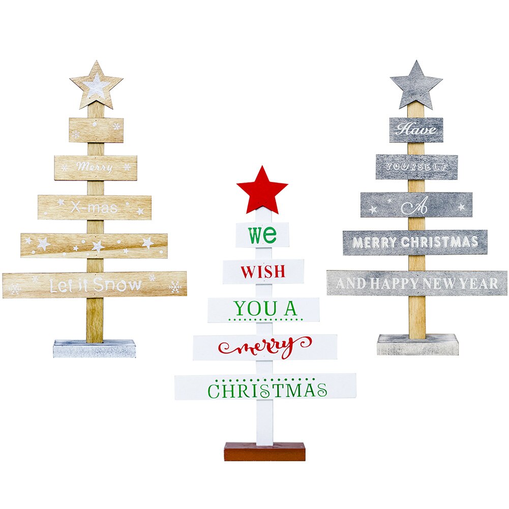 Wooden Desk Table Decor Christmas Tree Pendants Xmas Tree Ornaments Christmas Decoration Home Decor