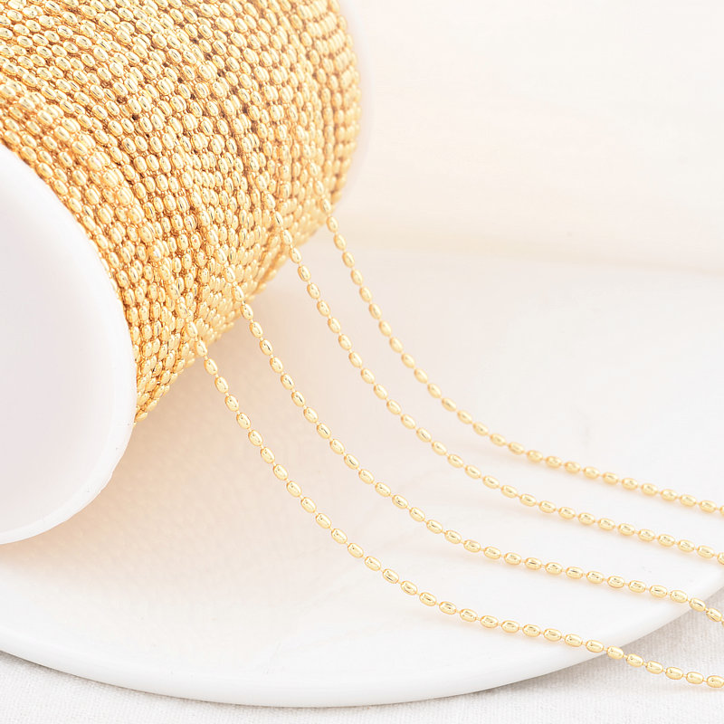 2 Meter 14K Goudkleurig Geplateerd Messing Hart Ovale Vorm Ketting Kettingen Sieraden Accessoires