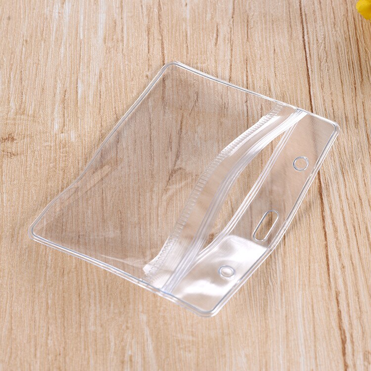 Pvc Transparante Bus Kaarthouder Plastic Werken Identificatiekaart Horizontale Pass Kaarthouder Voor Badge Clip