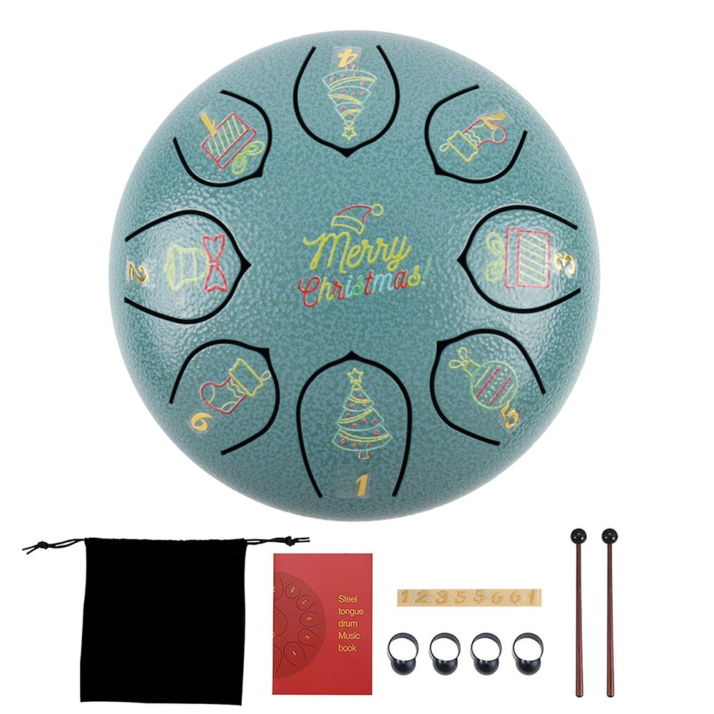 Ethereal Drum Ritme 8 Tune Tong Drum 6 Inch Hand Drum Met Drumsticks Sticker W/Opbergtas Voor Percussie muziekinstrument: F