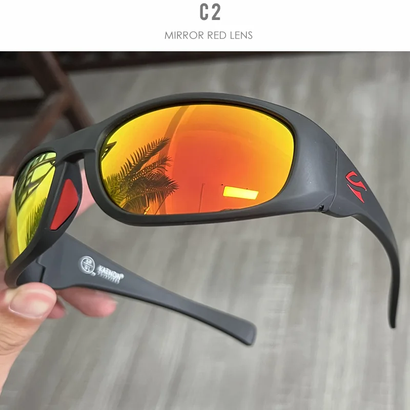KAENON Klay Polarized Sunglasses for Men Outdoor Classic Casual Glasses TR90 Frame Sports Fishing Driving Eyewear: ROYAL BLUE / Red