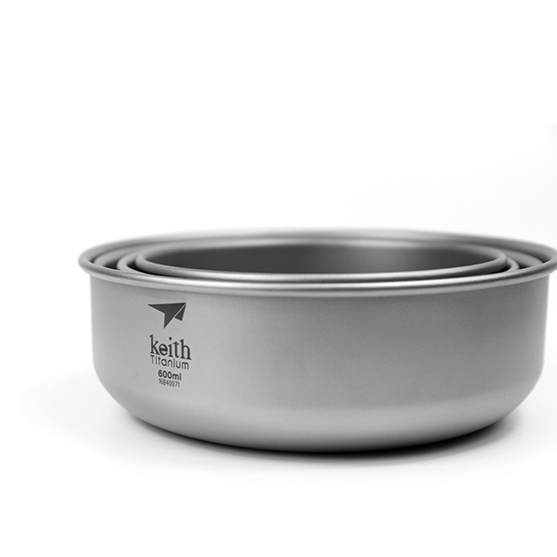 Porslin skål titan skålar utomhus vandring resa picknick kokgryta bärbar ultralätt camping skål 300ml-600ml