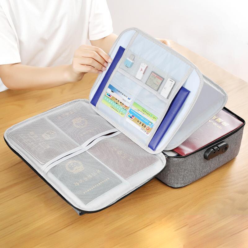 Large Capacity Travel Storage Box Multifunctional Waterproof Document Bag Convenient Durable Multi-layer With Lock Box XA531F